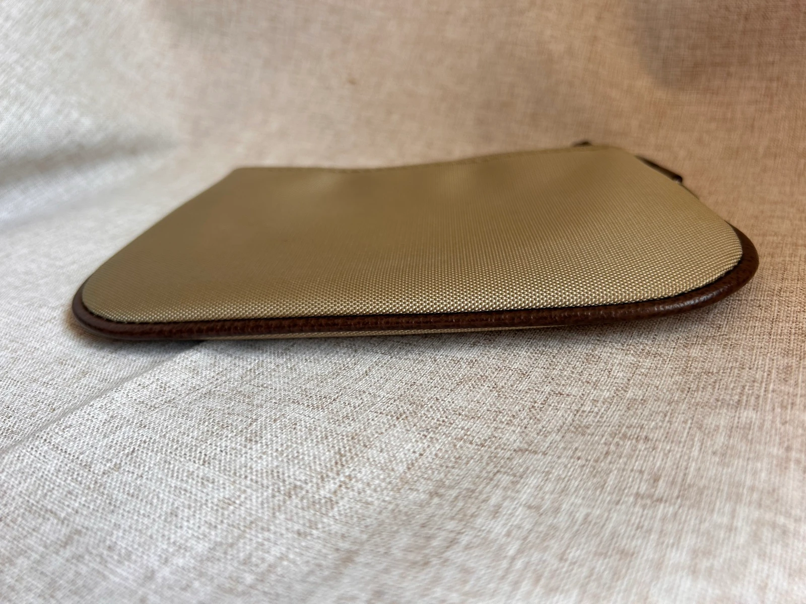 LANCEL pouch / toiletry bag in beige canvas with leather trim – photo 10